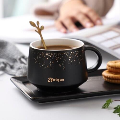 European Romantic Ceramic Coffee Cup And Saucer Set Net Celebrity Home Ins Wind Light Luxury Exquisite Mark Cups
