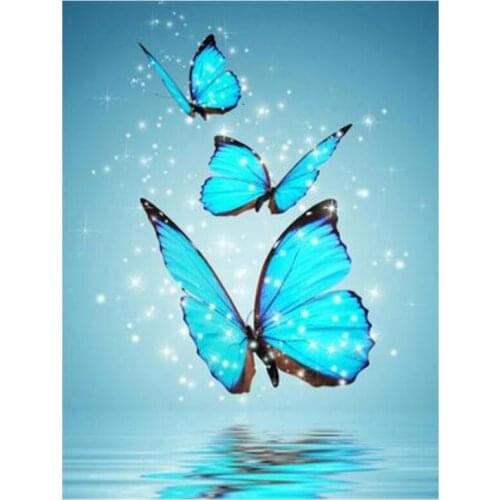 Blue butterfly flower DIY Diamond painting Dream butterfly Diamond Embroidery corss stitch butterfly Rhinestone Mosaic Painting
