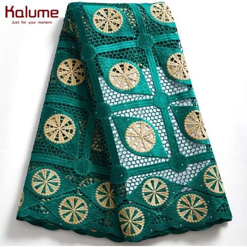 Kalume Guipure Lace Fabric 5 Yards African Nigerian Guipure Lace Fabric High Quality For Wedding Party Diy Dress Sewing F2552