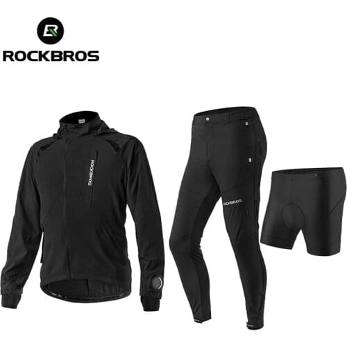 ROCKBROS Cycling Jersey Set Mens Cycling Clothing Sets Spring Autumn Cycling Jacket Thin Unisex Windproof Outdoor Sport Suit