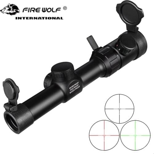 1-4X20rifle scope red with illuminated tactical rangefinder mask Caza rifle pocket mirror aerial rifle optical hunting mirror