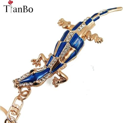 Creative Crystal Crocodile Keychain Women Bag Charm Key Chain Ring Holder Car Keyring Metal Keyfobs Gift Jewelry