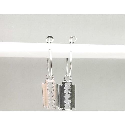 Fashion Cute Little Blade Earrings Creative Anniversary Gift Men Women Jewelry Small Ear Hoops Hanging Charm Earrings