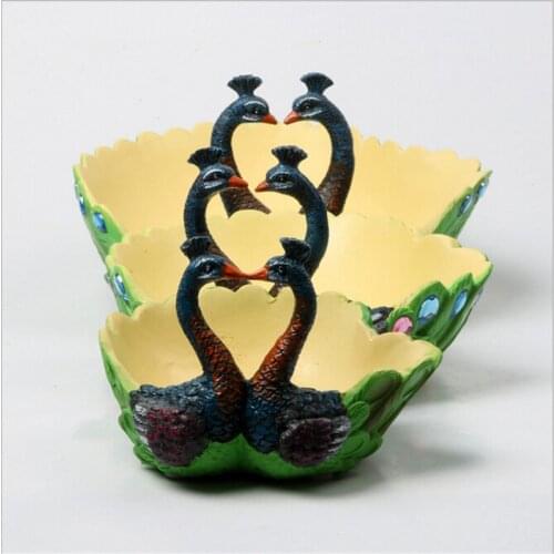 New arrive Large Medium Small Three Size 5 Colors Pastoral Simplicity Resin Peacock Green Plants Flower Pots Creative Flower Pot