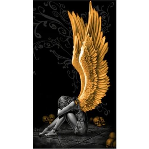 Angel Mural Large Original Hand Painted Sitting On Wall Angel Mural Decoration Painting Home Decoration Abstract Textured Art