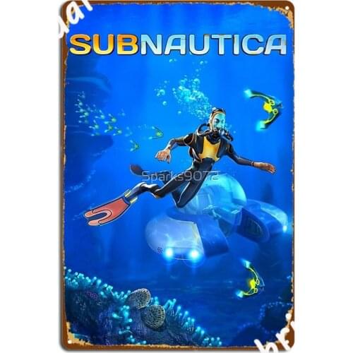 Subnautica Poster Metal Plaque Cinema Garage Mural Painting Pub Garage Designing Tin Sign Posters