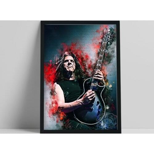 Alex Skolnick Fans Collect Poster, Guitarist Colored Drawing Art Prints, Vintage Art Figure Portraiture Wall Picture Home Decor