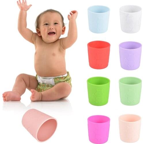 Baby Feeding Portable Baby Water Cup Pure Color Silicone Snack Cup Baby Learn To Drink Cup for Toddler Kids Feeding Bottle