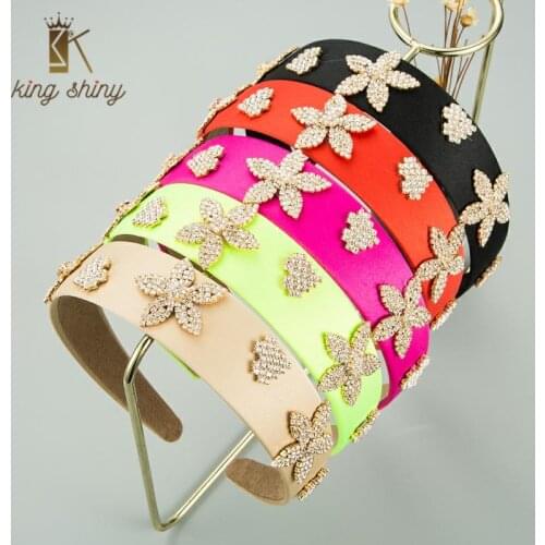 Elegant European Sparkly Rhinestone Flower Headband Vintage Heart Shaped Crystal Hairband Princess Party Hair Accessory Headwear