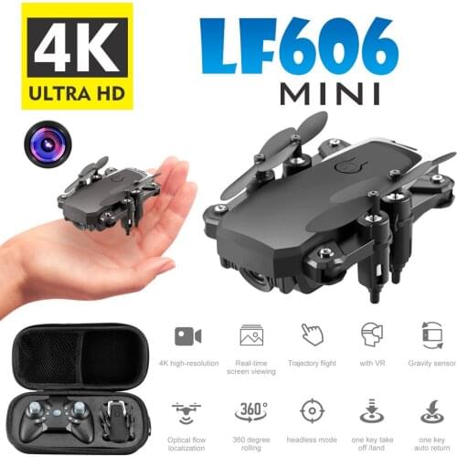 LF606 Mini Folding Drone Quadcopter Wifi FPV Drone Quadcopter with 0.3MP/2.0MP/5.0MP/4K Camera for Children Gift