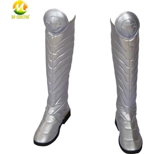 Superhero Remy LeBeau Cosplay Shoes Silver Boots Men Luxious Leather Boots Custom Made