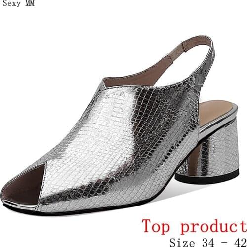 Women High Heels Peep Toe Pumps High Heel Shoes Sandals Woman Summer Shoes Genuine Leather Small Plus Size 34 - 40 41 42