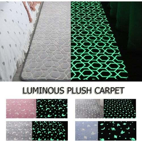 Ultra Soft Anti Skid Fluffy Carpet for Living Room Luminous Rug Faux Fur Non-Slip Print Floor Mat Bedroom Kids Room Bedside Mat