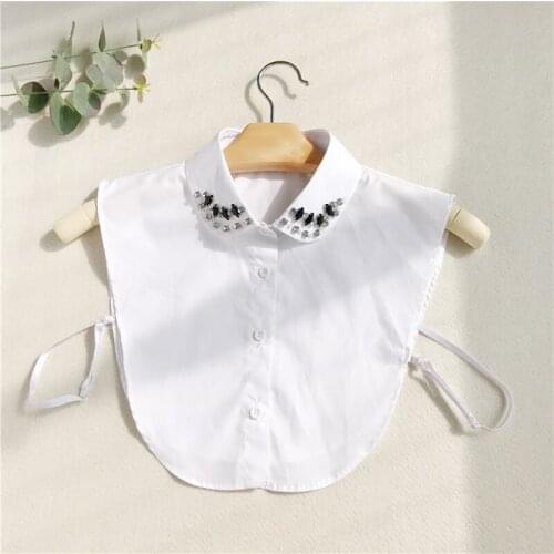Women White Half Shirt Detachable Collars Fashion Solid Color False Collar Women Tie Accessories