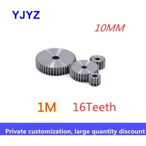 1M 16 Teeth spur gear pinion rack pinion thickness 10MM process hole 45# steel