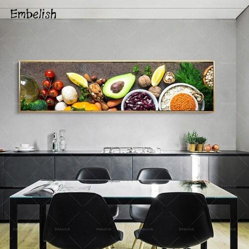 1 Pieces Modern Home Decor Posters Healthy Nuts Vegetables Grains Kitchen Pictures Living Room HD Spray On Canvas Oil Paintings