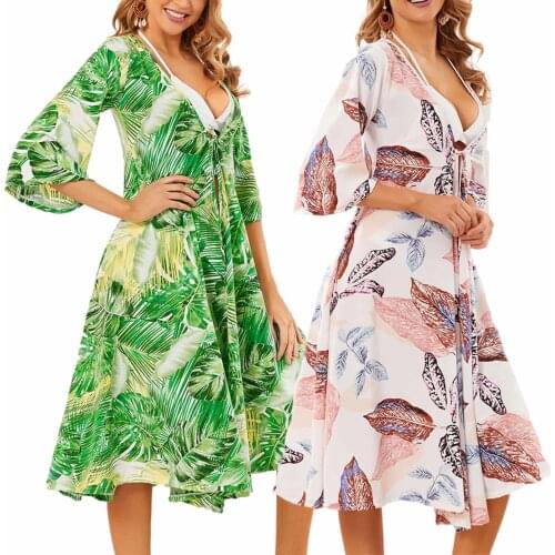 2021 Kimono Cardigan Women Blouse Chiffon Print Sandy Kimono Middle Sleeve Beach Cover Up Blouse Tops Blusas Mujer De Moda