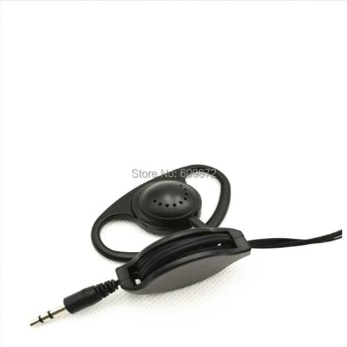 3.5mm D Shape Earhook Retractable Earphone Single Side Earpiece Hook Headset for tour guide system Walkie Talkie 2pcs/lot