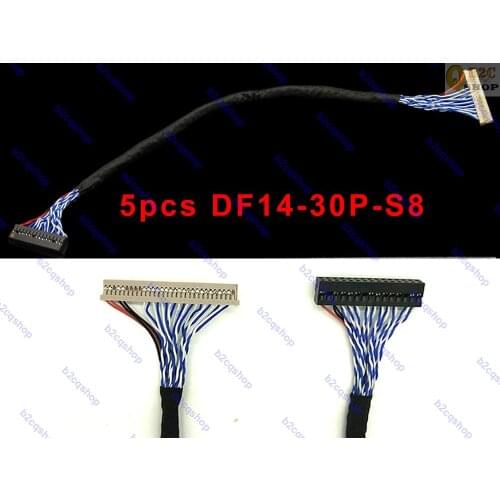 5PCS DF14-30P-S8 2ch 8bit Universal LED LCD LVDS cable wire for LCD controller
