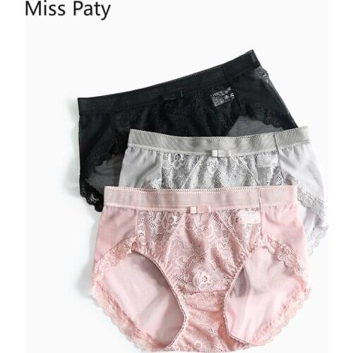 3pcs/lot Womens seamless sexy hot lace panties elastic mesh transparent cotton underpants plus large size lingerie 3XL briefs