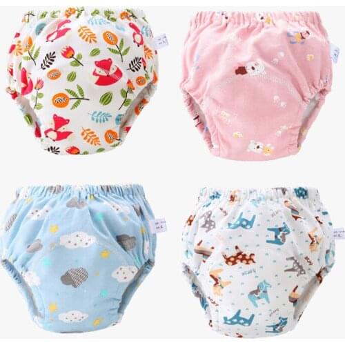 Pure cotton baby learning training pants plug-in briefs diapers 6-layer wrap suit boys and girls can be washed and reused