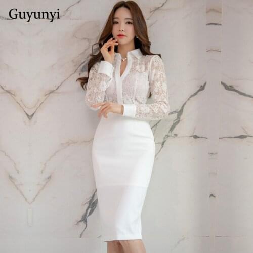 Elegant Party Dress 2021 Summer Sexy Lace High Waist Stitching Back Hollow White Temperament Tight Dress Women