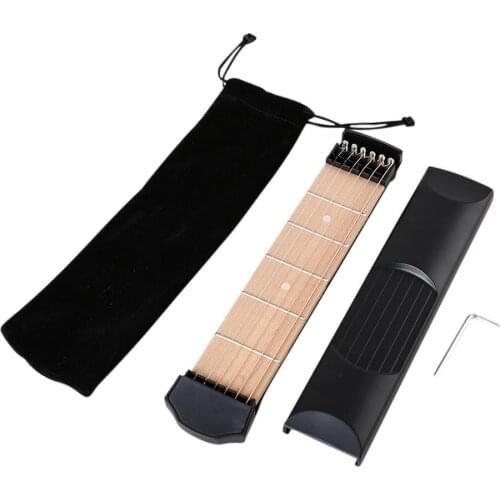 Guitar 6 Strings Chords 6 Frets Guitarra Practice Tool Gadget Guitar Accessories for Beginner Gift with wrench Velvet Bag