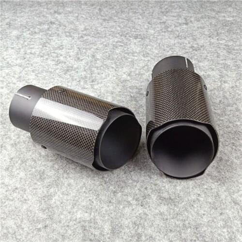 1PCS Inlet (63mm) Outlet (89mm) Glossy Titanium Black Carbon Exhaust Muffler pipe For Akrapovic Car Tuning Accessories Muffler