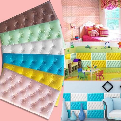 HiMISS 3D Foam Waterproof Self Adhesive Wallpaper for Living Room Bedroom Kids Room Nursery Home Decor