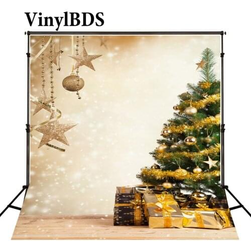 VinylBDS Christmas backdrop Photography wood floor lighting spot snow yellow stars photo backdrops fotografia for photo studio