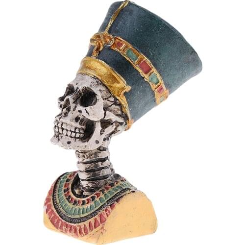Ancient Egyptian Pharaoh Figurine Resin Skull Statue Collectible