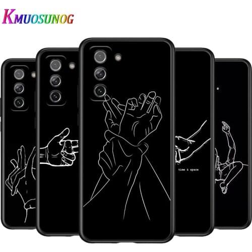 Minimalist Line Love for Samsung Galaxy S21 Note 20 S20 FE Lite Ultra 10 9 8 Pro S10E S10 5G S9 S8 S7 S6 Plus Phone Case