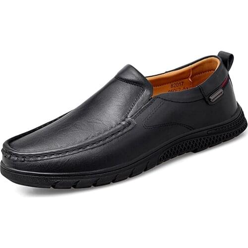 Men Casual Shoes Genuine Leather Mens Loafers Moccasins 2020 Luxury Brand Breathable Slip on Driving Shoes Black Size 38-45