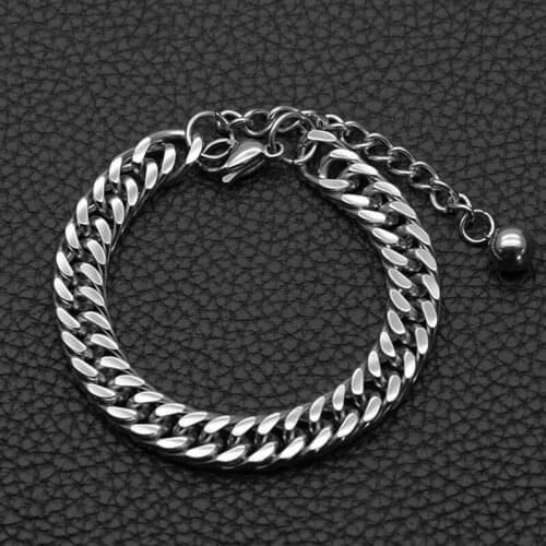 Bead chain bracelet men stainless steel cuban link gold bracelet for men Steel bracelets punk Hip hop gifts for man wholesale