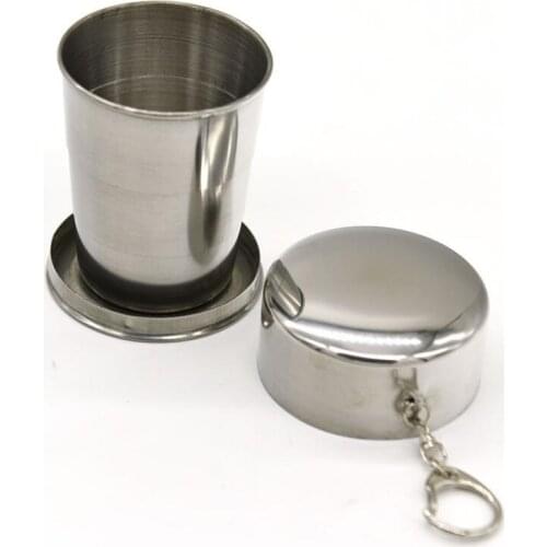 Stainless Steel Portable Outdoor Travel Camping Folding Foldable Collapsible Cup 75ml LX7276