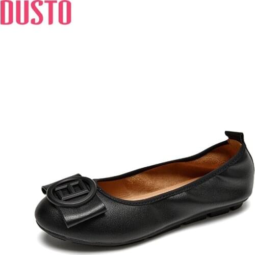 DUSTO 2021 new spring and autumn sweet shallow mouth single shoes flat heel single shoes womens shoes