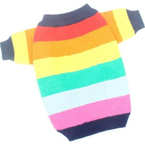 Winter Pet Dog Clothes for Small Dogs Clothing Puppy Sweater for WFrench Bulldog Rainbow Sweater Dog Accessories Pug Costume