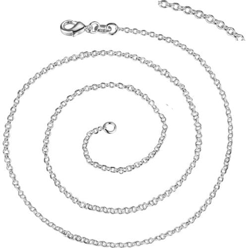 Wholesale 925 Stamped Silver Color 1mm Chain Necklace18" New Fashion Jewelry Charm Free Shipping C001