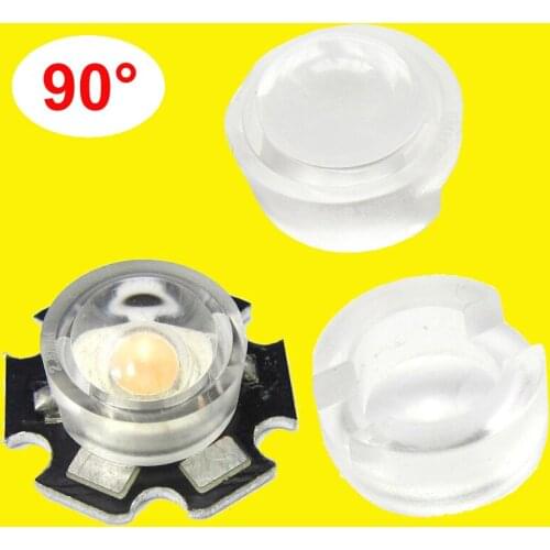 Lot 10 20 50 100 200 300pcs 14mm 90 Degree Clear LED Lens For 1W 3W 5W LED Bead Diode Light (Without LED Light and Star Base)