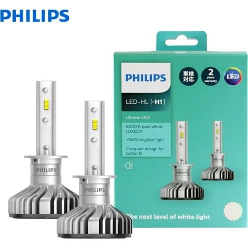 Philips Ultinon LED H1 12V 20W 11258ULX2 6000K Bright White Car LED Headlight Auto HL Beam +160% More Bright (Twin Pack)