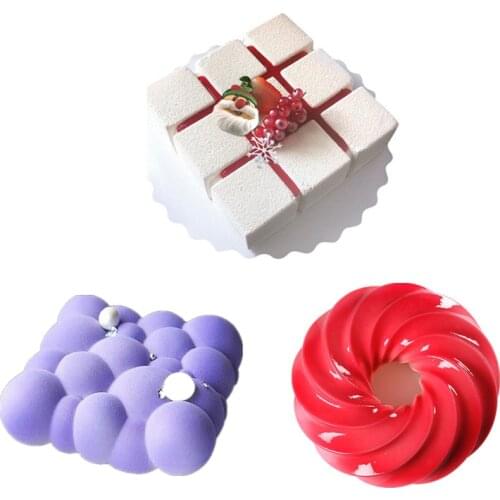 SHENHONG 3PCS Silicone Cake Mold For Baking Mould Decorating Dessert Mousse Pastry Pan