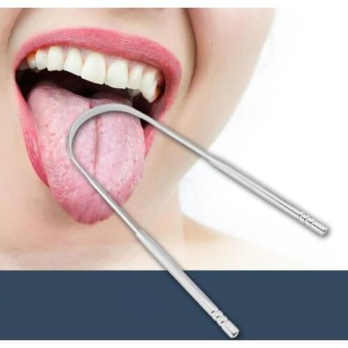 Oral Hygiene Tongue Cleaners Stainless Steel Tongue Scraper Cleaner Oral Care Tools Adult Tongue Brush Scraper Cleaning Supplies