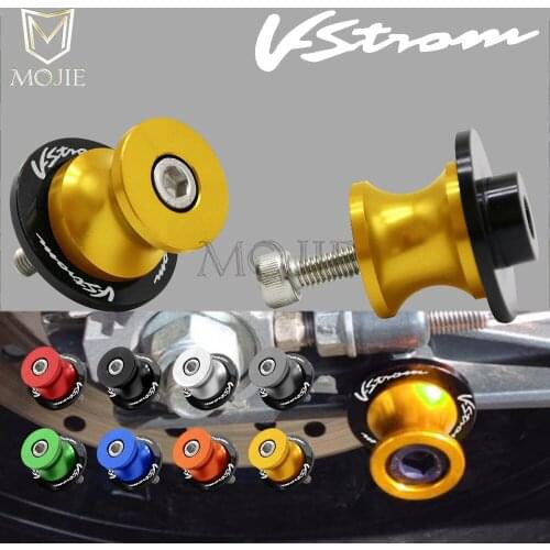For SUZUKI V-Strom650 V Strom V-Strom 650 All Year Swingarm Sliders Spools 8mm CNC Aluminum Motorcycle Rear Swingarm Stand