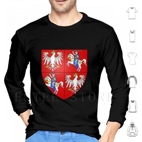 Coat Of Arms Of Poland ( 1386-1569 ) Hoodie Long Sleeve Kingdom Of Poland King Of Poland Poland Royal Poland Grand Duchy Of