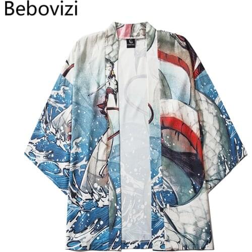 Cosplay Yukata Haori Fashion Anime Python Print Japanese Kimono Summer Women Clothing Jacket Shirt Samurai Cardigan Anime
