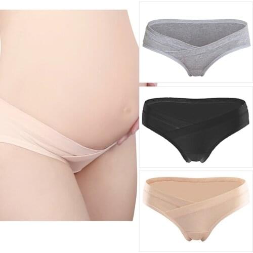 Women Under the Bump Maternity Panties Cotton Soft Low Waist Belly Support Women U-Shaped Panties Pregnancy Underwear