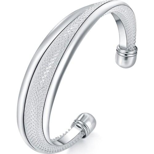 BABYLLNT 925 Silver Bangle For Woman Wedding Engagement Fashion Charm Party Jewelry Gift Wholesale