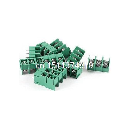 10 Pcs 7.62mm Pitch 3 Pins PCB Mount Screw Terminal Blocks Connectors