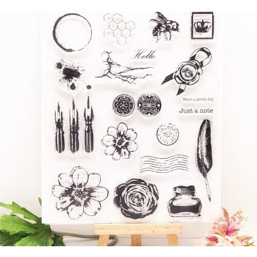 14.6*18CM Hot sale pen Clear Stamps / Silicone Seals Roller Stamp for DIY scrapbooking photo album/Card Making