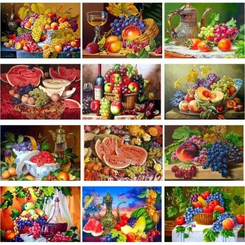 2020 DIY Diamond Painting Full Square/Round New Fruit Diamond Embroidery Mosaic Art Cross Stitch Wall Home Decoration Gift KB001
